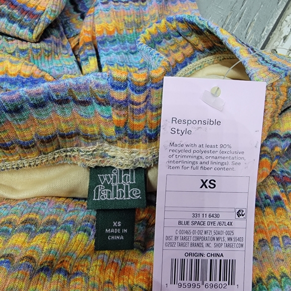 Wild Fable Mesh Flare Adaptive Yoga pants Yellow & Blue Space dye - Picture 4 of 12